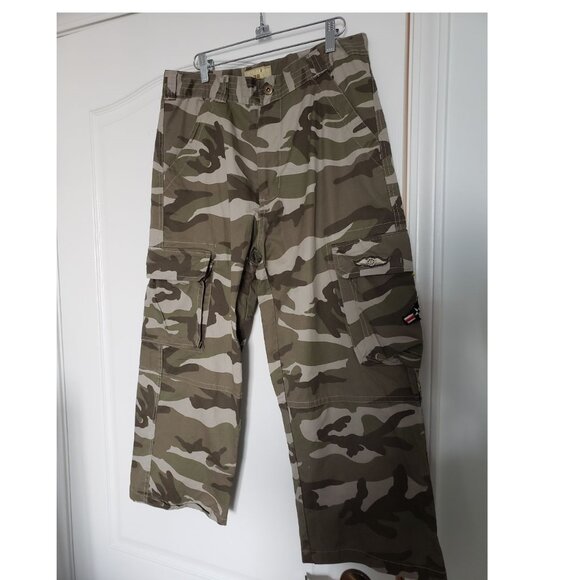 Mens Army Green Camo Pants Size 32 - Picture 5 of 9